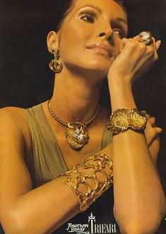 Jewellery Advertising, Patti Hansen, 1970s Jewelry, 70s Jewelry, Jonathan Bailey, 1970's Fashion, Lauren Hutton, Walmart Jewelry, Wearable Art Jewelry