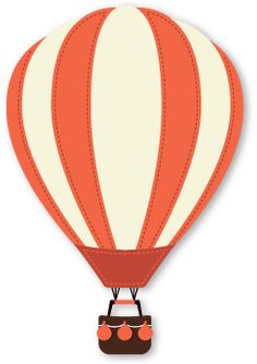 an orange and white hot air balloon