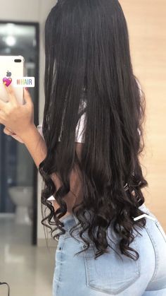 Hair Curling Tips, Curls For Long Hair, Long Black Hair, Long Hair Girl, Beautiful Long Hair, Baddie Hairstyles, Silky Hair, Aesthetic Hair, Curled Hairstyles