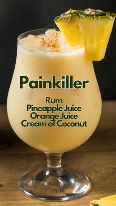 Painkiller Pineapple Cocktails, Painkiller Recipe, Painkiller Cocktail, Frappe Recipe, Mixed Drinks Alcohol, Yummy Alcoholic Drinks, Tiki Cocktails