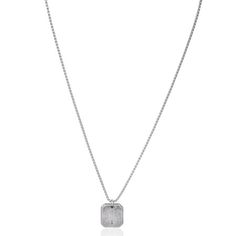 Well-worn metals elevate an eye-catching necklace imbued with cool vintage vibes. Size: one size. Color: Silver. Gender: male. Age Group: adult. Square Necklace, Necklace Size, Stainless Steel Pendant, Cool Vintage, Necklace Sizes, Vintage Vibes, Men Necklace, Jewelry Watches, Age Group