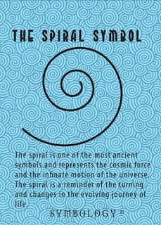 the spiral symbol on a blue background with an inscription that reads,'the spiral symbol is