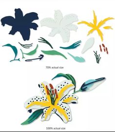 paper cut outs with flowers and leaves on them