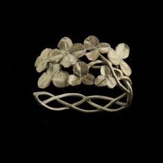 Four Leaf Clover Bracelet, Nut Bracelet, Precious Metal Clay Jewelry, Blossom Bracelet, Michael Michaud, Clover Jewelry, Handcrafted Silver Jewelry, Silver Clay, Clover Bracelet