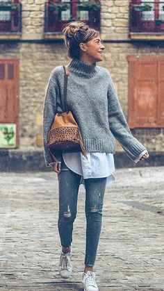 Cozy Fall Outfits, Fall Outfits Women, Long Shirt, Denim Jean, Outfits Casuales, Comfy Outfits