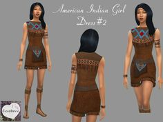 Sims Disney, American Indian Clothing, American Indian Girl, Sims 4 Mm Cc, National Clothes, Sims Ideas