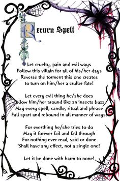 A page from my own Book of Shadows (I found the blank page on the internet and added the words) Return Karma Sigil, Return Spell, Reverse Hex Spell, Hex Witchcraft Revenge, Return To Sender Chant, Return To Sender Sigil, Hexes And Curses Witchcraft, Return To Sender Spell, Karma Spell