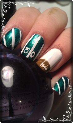 Sunday Football Nails Fan Nails, Nails Styles, Sunday Football, Diva Nails, Football Food, I Love Nails