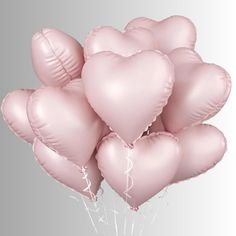 Heart Balloons 10 pack  Package includes: Ten individual 18inch heart balloons Baby Pink Pink Balloon Bouquet, Pink Decorations, Baby Rosa, Gender Reveal Balloons, Party Setup, Balloons Birthday, Pink Foil, Birthday Party Balloon, Bach Party