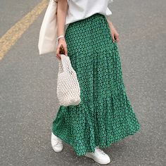 4.19378E+13 Trendy Green Tiered Skirt, Green Non-stretch Maxi Skirt, Flowy Green Maxi Skirt For Summer, Green Flowy Maxi Skirt For Day Out, Chic Green Tiered Maxi Skirt, Trendy Green Long Skirt, Trendy Long Green Skirt, Green Casual Flowy Skirt, Green Tiered Maxi Skirt For Spring