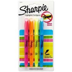 sharpie highlighter pens in assorted colors, set of 4 - 1 / 2