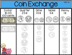 coin exchange worksheet with money and coins