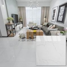 a living room filled with furniture and a flat screen tv