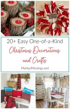 christmas decorations and crafts are featured in this collage