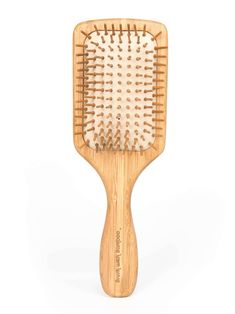 Our bamboo hair brush is a zero waste alternative to hair brushes made with synthetic materials. It has a natural and luxurious feel, and functions exactly like conventional hair brushes. Brush pins are pure bamboo. Cushion base is natural rubber. Compostable packaging made from paper only. The bamboo hair brush is resistant to water damage. However, excessive water exposure should be avoided. If the brush becomes wet, we recommend using a towel to wipe it dry. Christmas Wishlist For Teens, Bamboo Hairbrush, Bamboo Hair Brush, Wooden Hair Brush, Bamboo Brush, Sustainable Products, Compostable Packaging, Synthetic Materials