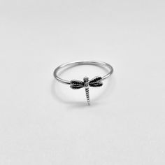 Sterling Silver Little Delicate Dragonfly Ring, Silver Rings, Bug Ring, Insect Ring, Spirit Bugs, 925 Stamped  Height: 10 mm Finish: Oxidized  Material: 925 Sterling Silver Bug Ring, Insect Ring, Dragonfly Ring, Delicate Rings, Ring Silver, Sterling Silber, Band Rings, Jewelry Rings, Silver Rings