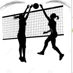 two people playing volleyball on a white background stock photo image 379874