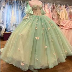 ad eBay - Find many great new & used options and get the best deals for Sweet 16 Glitter Quinceanera Dresses 3D Butterfly Off Shoulder Party Ball Gowns at the best online prices at eBay! Free shipping for many products!