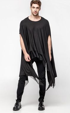 Hades Photoshoot, Look Kimono, Punk Shorts, Men Fashion Photoshoot, Punk Streetwear, Cape Tops, Gothic Shirts