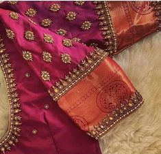 Simple Bridal Aari Work Blouse Designs, Copper Aariwork Blouse Designs, Blouse Aari Work Design, Exclusive Blouse Designs, Green Blouse Designs, Bridal Blouses