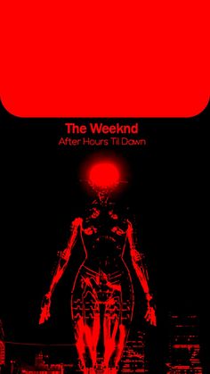 the poster for the upcoming film, the weekend after hours i'll down with an image of a man in red