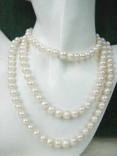 Charming!  36" 50" 100" 8-9mm Genuine Natural White Akoya  Cultured Pearl Beads Necklace  very nice!!!    very beautiful!!!   The best adornment and the best present !!!your Optimal choose! Get it Now,Don't miss it! we guarantee these are 100% the best grade genuine Authentic real natural and finest Pearl gem stone beads .and the color is as show on picture . (Professional Hand Knotted By Double Silk Threads Between Each  Pearls) Material Pearl length 36" 50" 100" Diameter 8-9mm Shape As picture WOMEN'S STANDARD NECKLACE SIZES 14" NECKLACE Fits most like a choker 16" NECKLACE Falls perfectly around the base of the neck like a collar. On a petite woman it will hit your collarbone while for plus size women it might feel more like a choker. 18" NECKLACE A common choice for women that will fal Stacked Pearl Necklace, Pearl Beads Necklace, Petite Woman, 16 Necklace, Minecraft Party, Pearl Necklaces, Pearl Strands, Petite Women, Gem Stone