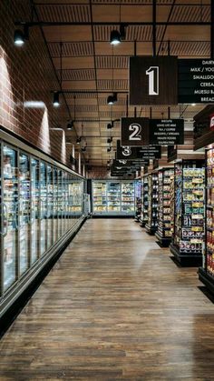 an empty grocery store filled with lots of food