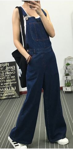 Denim Casual Spring Denim Overall Women Jumpsuits Sweater Over Jumpsuit, Jean Jumpsuit Outfit, Simple Jumpsuit, Loose Jeans Outfit, Dressy Spring Outfits, Overall Outfits, Womens Denim Overalls, Cotton Overalls, Fall Outfits Ideas