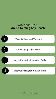 an info sheet with the text why your reels aren't getting any reach