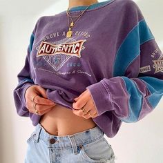 Embroidery Letter, Purple Hoodie, Color Block Sweatshirt, Fashion Dresses Casual, Collars For Women, Vintage Casual, College Fashion, Print Sweatshirt, Oversize Hoodie