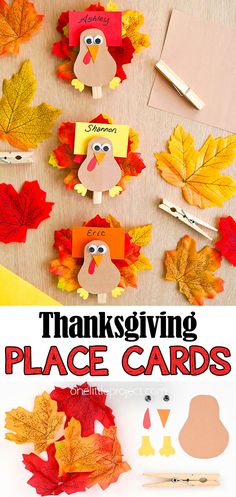 DIY Thanksgiving Place Cards | Turkey Place Card Holders Thanksgiving Table Cards Diy, Easy Thanksgiving Table Decorations Diy, Name Cards Thanksgiving Diy, Diy Thanksgiving Place Cards, Diy Place Cards Thanksgiving, Thanksgiving Place Card Ideas, Thanksgiving Table Decorations For Kids, Thanksgiving Table Name Cards, Kids Thanksgiving Table Ideas