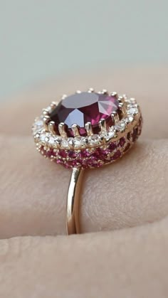 Unique Engagement Ring Designs, Garnet Ring, Gold Rings Fashion, Gold Ring Designs, Turkish Jewelry, Garnet Jewelry