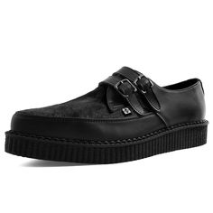 T.U.K. Shoes Black Leather & Cowhair 2-Buckle Pointed Creeper A9348 Girls Who Lift, Loafers Men, Shoes Boots, Dress Shoes Men, Oxford Shoes