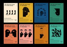 six posters with different shapes and sizes