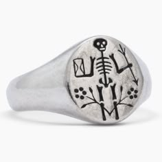 Memento Mori Signet – Digby & Iona Dope Jewelry, Funky Jewelry, Memento Mori, Oxidized Sterling Silver, Dream Jewelry, Jewelry Inspo, Signet Ring, Cute Jewelry, Jewelry Inspiration