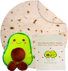 PRICES MAY VARY. 🎁🎁🎁 ULTIMATE GIFT BUNDLE – 2.0 DOUBLE SIDED THICK BURRITO TORTILLA 71 INCH GIANT BLANKET WITH CUTE STORAGE BAG AND AVOCADO PLUSH TOY: Giant Double Sided Burrito Pattern with Thick 285 GSM (Gram/ Square Meter) of Fuzzy Flannel Fabric, To Keep You Warm and Cozy All Year Long. Our Double-Side Burrito Design Is Super Soft and Comfy. Also Included : Complimentary Fun Blanket Storage Bag and Nice Size 16.5 Inch Avocado Plush Toy. ✅ WHAT’S A BURRITO WITHOUT AN AVOCADO?: Comes with a Taco Blanket, Tortilla Blanket, Avocado Plush, Cute Avocado, Blanket Storage, Sofa Blanket, Wearable Blanket, Gift Bundles