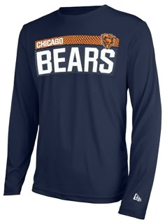 PRICES MAY VARY. Men's Measured Dri-Tek Chicago Bears football tshirt is the ideal shirt to wear on gameday; this tshirt is super comfortable, and is great for showing team pride all year long; Chicago Bears shirt for men This Chicago Bears long sleeve shirt comes in team color; this shirt is the perfect fan apparel for tailgates and sports games; It's ideal for warmer weather or as an extra layer during colder months Tagless collared shirt for more comfortable fit; 100% polyester fabric; long s Football Spirit Shirts, Volleyball Team Shirts, School Team Shirts, Sports Team Apparel, New England Patriots Logo, Bears Logo