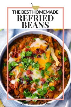 the best homemade refried beans recipe in a bowl