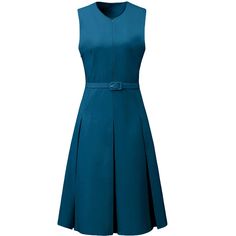 This dress can be a perfect addition to almost any outfit from formal to daily wear, great for work, meetings, offices, businesses, work, parties, cocktails, weddings, casual, everyday dressing, etc. It exudes professionalism and sophistication, helping you make a strong impression in any business setting. Pair with high heels for a chic office look. Comfortable and versatile, this sleeveless dress is perfect on its own or as a layer under a blazer. Elegant A-line Sleeveless Dress For Work, Elegant Belted Sleeveless Dress For Work, Classic Formal Sleeveless Summer Dress, Solid Sleeveless Belted Dress, Sleeveless Midi Dress For Business, Tailored Sleeveless Dress For Spring, Tailored Sleeveless Spring Dress, Elegant Summer Career Dresses, Sleeveless Office Lady Dresses For Spring