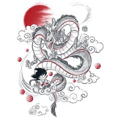 Goku And Shenron, Dragon Sleeve, Dragon Tattoo Art, Muster Tattoos