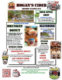 an advertisement for the pumpkin cider festival, with information about its events and features