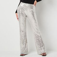 This pair of women's sequinned palazzo pants by Bold Elements will add sparkling flair to your evening wardrobe. Cut for a high-rise, this pull-on pair have a comfortable elastic waistband and a flare-leg silhouette. Wear it with a camisole or blouse and heels. Front Style: Flat FrontFeatures: SequinsClosure Type: Full ElasticFit: Regular FitRise: High RiseFiber Content: 95% Polyester, 5% SpandexFabric Description: Mesh NetLining: Fully LinedLining Material: PolyesterInseam: 32 InLeg Style: Flar Jollywood Nights, Flare Palazzo Pants, Palazzo Pant, Color Champagne, Palazzo Pants, High Rise, My Style, Wardrobe, The Originals