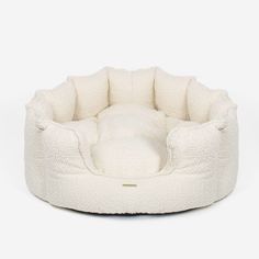 the teddy dog bed is made from fleey material