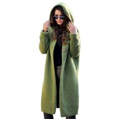 Womens Casual Long Sleeve Open Cardigan Warm Hooded Outwear Coat Cable Knit Long Cardigan Sweaters K036❤ Model Number: K0036 Colors: Yellow, Green, Off-White, Blue, Blue-Grey, Light Grey,❤ Size Guide: S=US 4-6, M=US 8-10, L=US 12-14, XL=16.❤ The knitted fabric is stretchy soft and super soft, it will keep you warm and comfortable in the cold.❤ Perfect for walking to the street, every day, vacation, party, school, cruise, club, office, etc. You can mix and match styles depending on the weather fo Long Cable Knit Cardigan, Hooded Sweater Coat, Long Sweater Coat, Women Long Cardigan, Knit Sweater Coat, Kimono Sweater, Long Knit Cardigan, Gilet Long, Outwear Coat