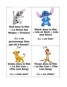 the lion king and other disney characters are shown in four different words, including one with an