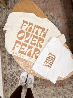 Faith Over Fear Graphic Tee Screen Print Graphic Tshirt Christian Apparel Christian Tshirt Graphic Christian Tee - Etsy Christian Tshirt Design Ideas Aesthetic, Print Clothes Design, One Color Tshirt Designs, Tshirt Front Design, Cute Tee Shirt Designs, Etsy Tshirts Design, Faith Based Apparel, Cute Christian T Shirts, Cute Tshirt Designs For Women