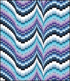 a blue and purple pattern with waves on it