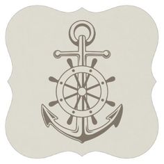 an anchor and steering wheel with the words designed for life written in black on a beige background