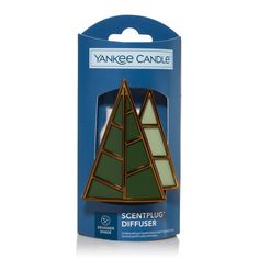 the yankee candle company scented diffuser is packaged in a blue box with gold trim