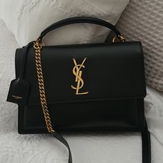 Authentic Ysl Sunset Medium Top Handle Bag With Detachable Strap And Gold/Brass Hardware. Excellent Condition. See Pictures For More Details On Dimensions. Keep 20% Poshmark Fees In Mind When Making An Offer. Affordable Luxury Bags, Sac Yves Saint Laurent, Bags Ysl, My Style Bags, Luxury Bags Collection, Handbag Essentials, Saint Laurent Bags, Girly Bags, Yves Saint Laurent Bags